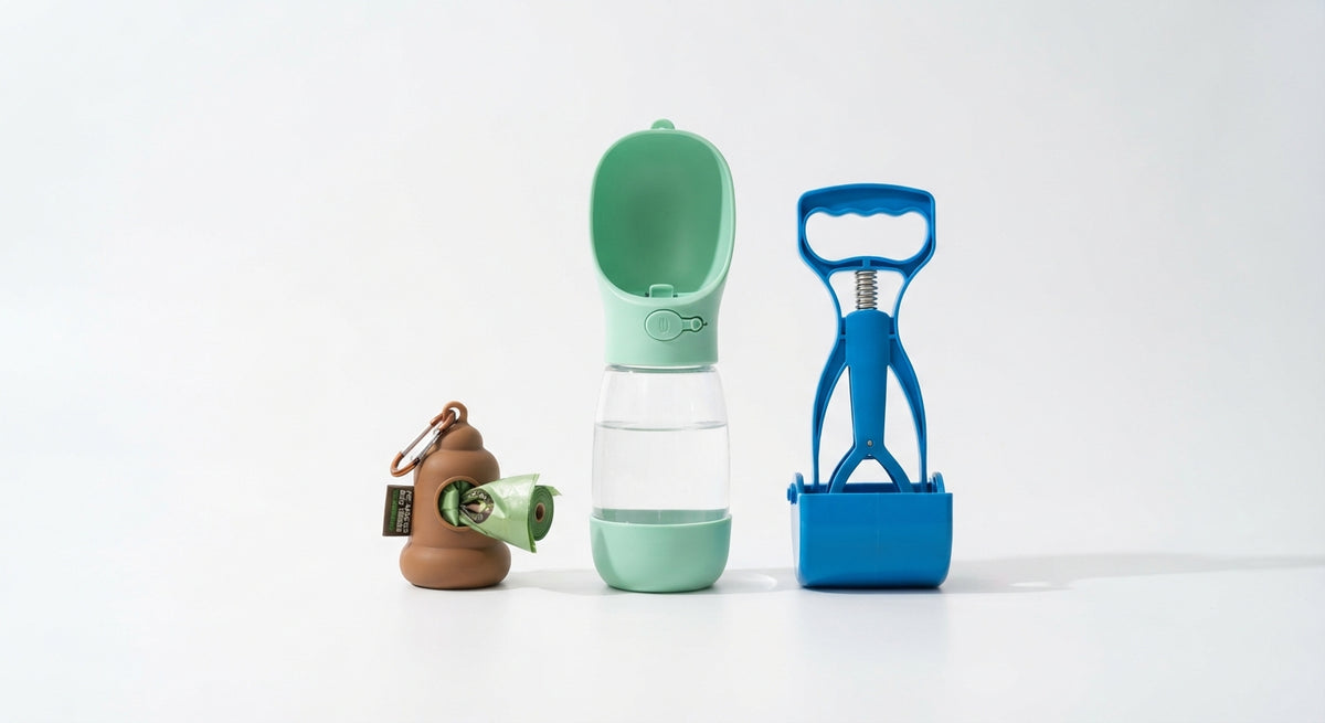 Kit de Paseo Todo en Uno 3 en 1 para Mascotas (Hidratación + Limpieza + Higiene)